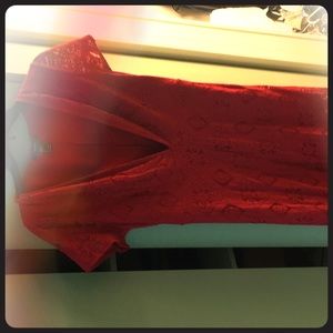 Ruby Red-floor length slit dress